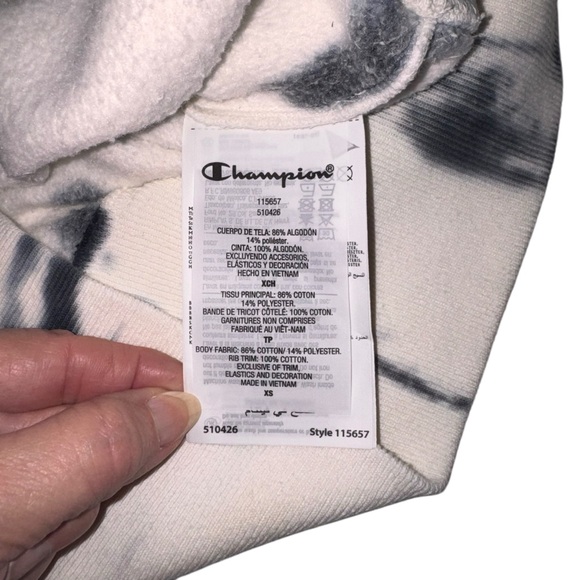 Champion (NWT) Women’s Tie-Dye  Crewneck Reverse Weave Sweatshirt,  X-Small - Picture 8 of 15